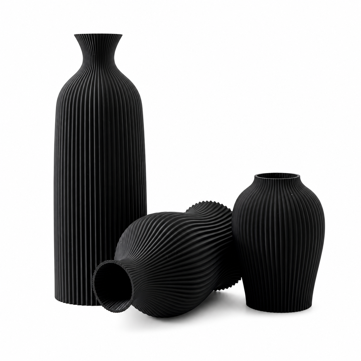 Conjunto 3 Vasos Decorativos Modernos | Enfeite para Sala, Escritório e Aparador – OKA®