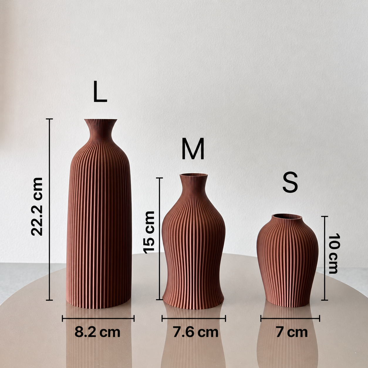 Conjunto 3 Vasos Decorativos Modernos | Enfeite para Sala, Escritório e Aparador – OKA®