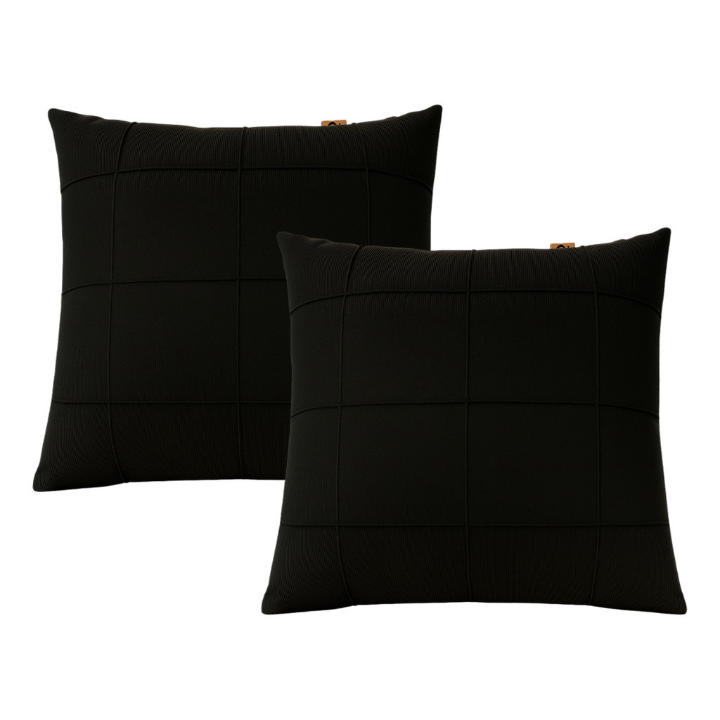 Kit 2 Capas de Almofada Suede Drapeada Premium | Capa Decorativa para Sofá e Quarto 45×45cm – OKA®