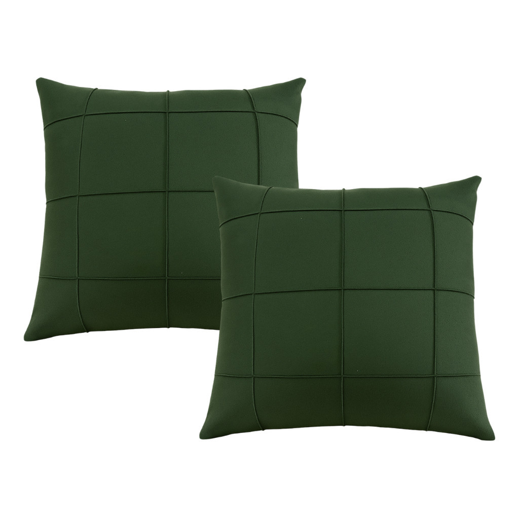 Kit 2 Capas de Almofada Suede Drapeada Premium | Capa Decorativa para Sofá e Quarto 45×45cm – OKA®