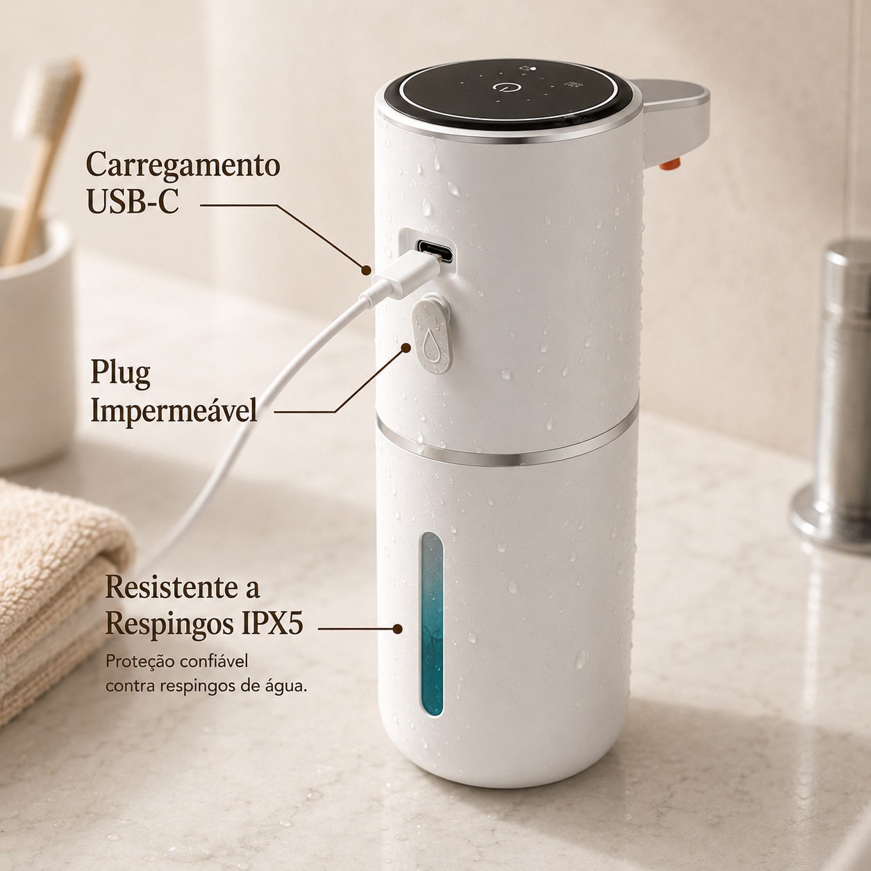Dispenser Automático de Sabonete em Espuma com Sensor | Banheiro Sem Toque – OKA®