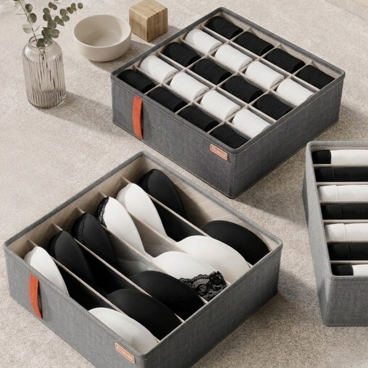 Kit 4 Caixas Organizadoras Colmeia | Organizador de Gaveta com Divisórias para Guarda-Roupa – OKA®