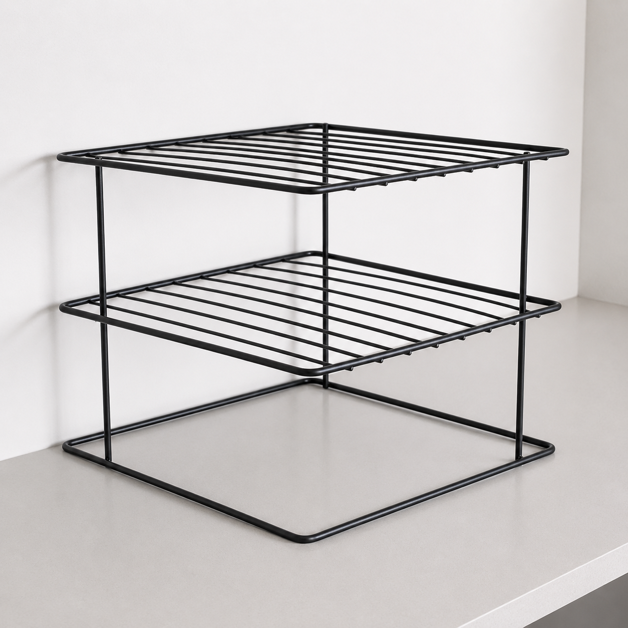 Suporte para Pratos Organizador de Armário 2 Andares em Aço | Cozinha – OKA®