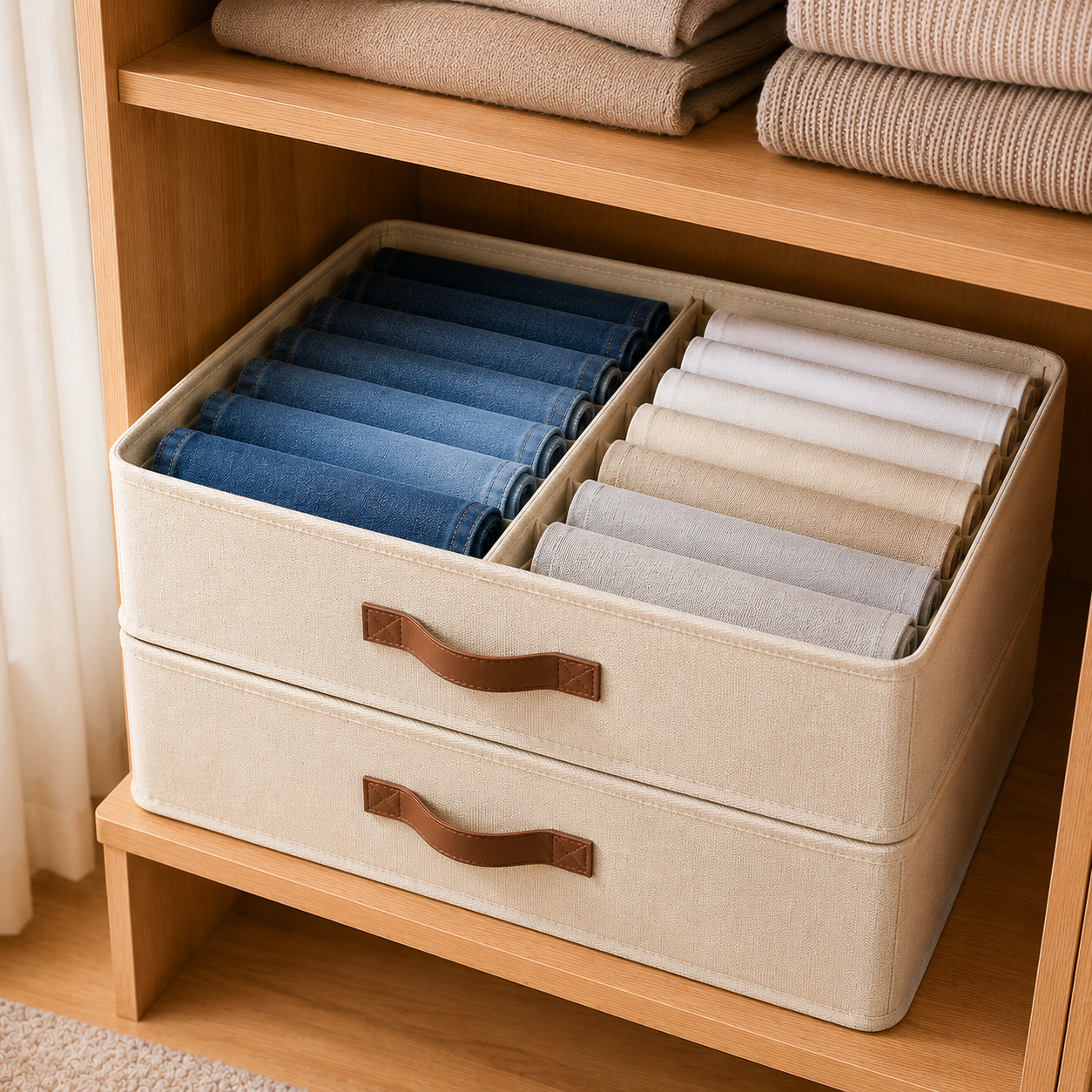 Organizador de Gaveta com 14 Divisórias | Porta Roupas Dobrável para Armário e Closet – OKA®