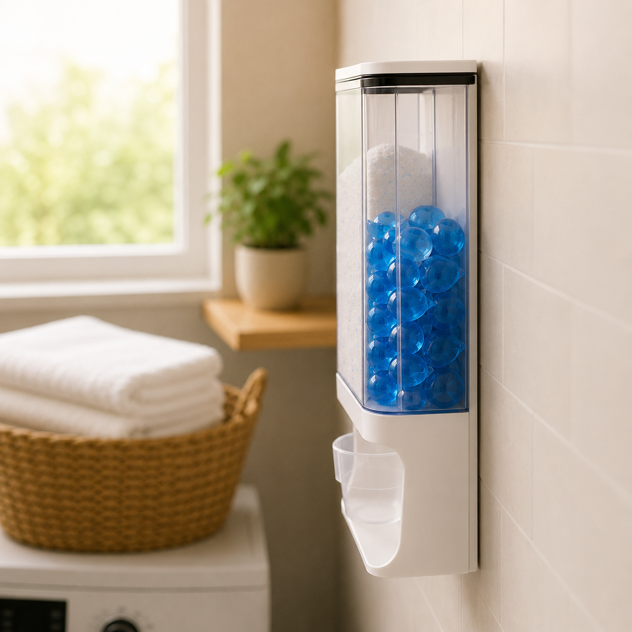 Dispenser Duplo de Sabão em Pó com Tampa Hermética | Organizador para Área de Serviço – OKA®