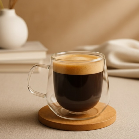 Xícara 200ml em Vidro Duplo Térmico para Café, Chá e Cappuccino OKA®