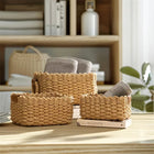 Kit com 3 Cestos de Arrumação Entrançados à Mão | Organizador Decorativo para Casa – OKA®