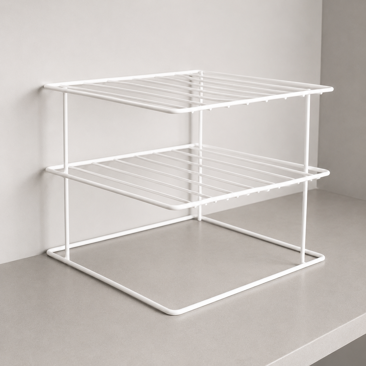 Suporte para Pratos Organizador de Armário 2 Andares em Aço | Cozinha – OKA®
