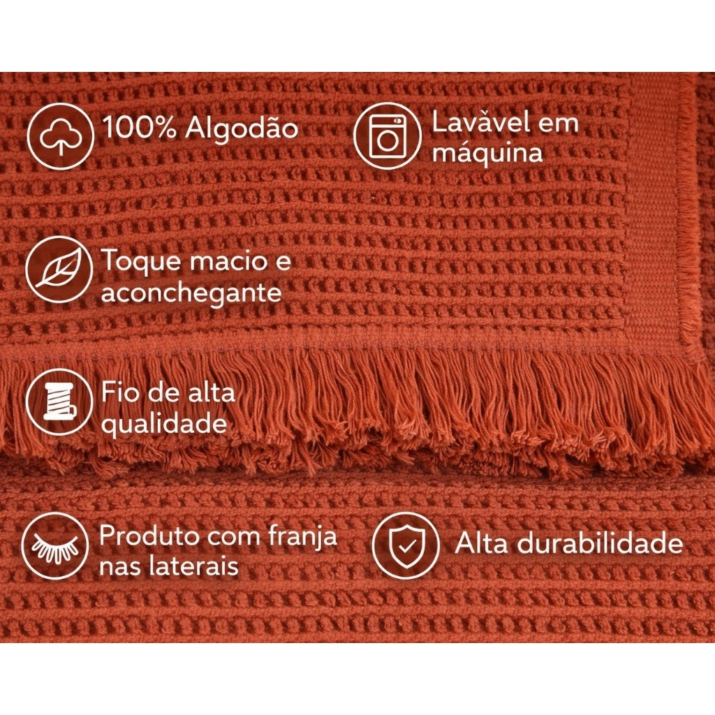 Manta Grande Decorativa 100% Algodão | Manta de Sofá e Peseira Premium 1,50m × 2,00m – OKA®