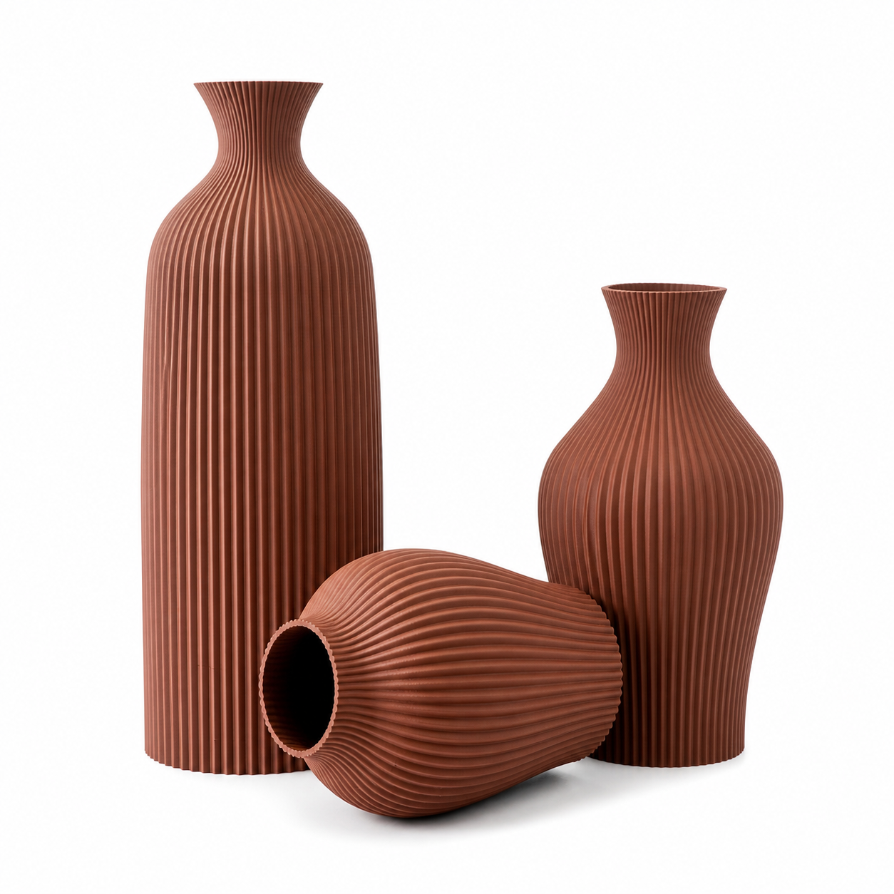 Conjunto 3 Vasos Decorativos Modernos | Enfeite para Sala, Escritório e Aparador – OKA®