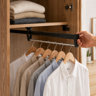 Cabideiro Retrátil Deslizante para Guarda-Roupa em Ferro | Organizador de Armário com Trilho Extensível – OKA®