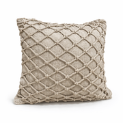 Capa de Almofada Cordão Trançado Artesanal | Decoração Boho Rústica para Sofá e Cama 45×45cm – OKA®
