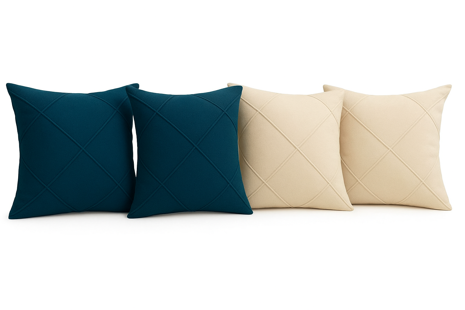 Kit 4 Capas de Almofada Suede Drapeada Premium | Capa Decorativa para Sofá e Quarto 45×45cm – OKA®