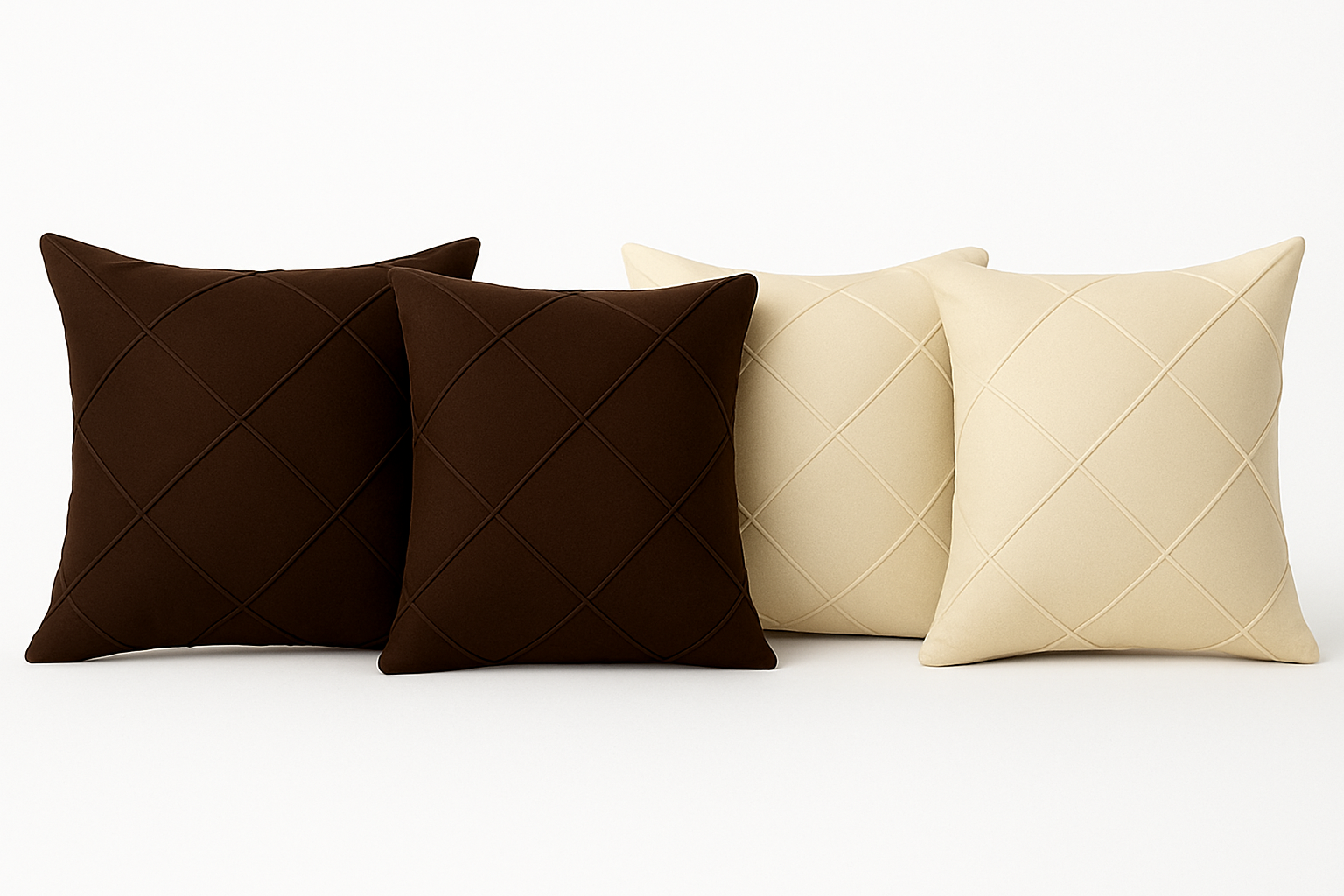 Kit 4 Capas de Almofada Suede Drapeada Premium | Capa Decorativa para Sofá e Quarto 45×45cm – OKA®