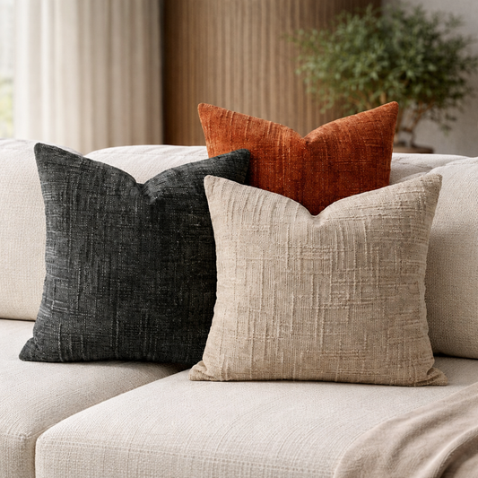 Kit 4 Capas de Almofada Boho OKA® em Chenille – Estilo Aconchegante 45x45cm