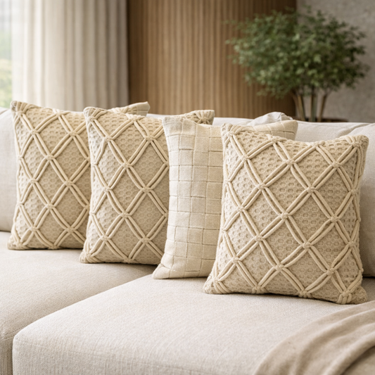 Kit Capas de Almofada Artesanais OKA® em Algodão Premium – 45x45cm