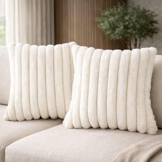 Kit 2 Capas de Almofada OKA® em Pelo Sintético – Estilo Boho 45x45cm