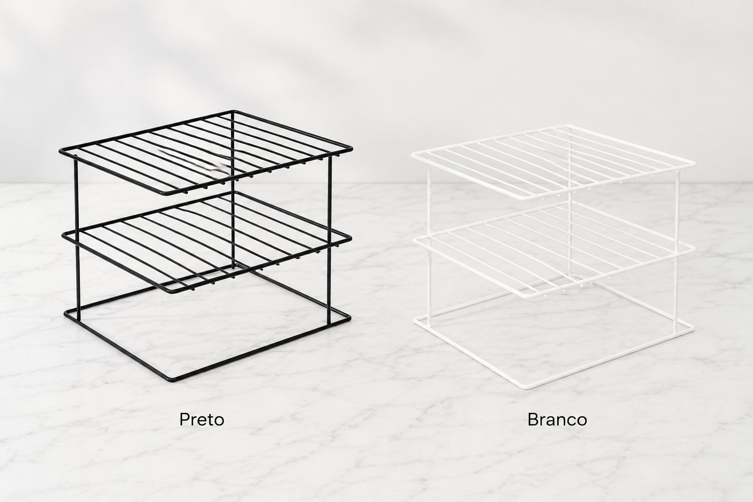 Suporte para Pratos Organizador de Armário 2 Andares em Aço | Cozinha – OKA®