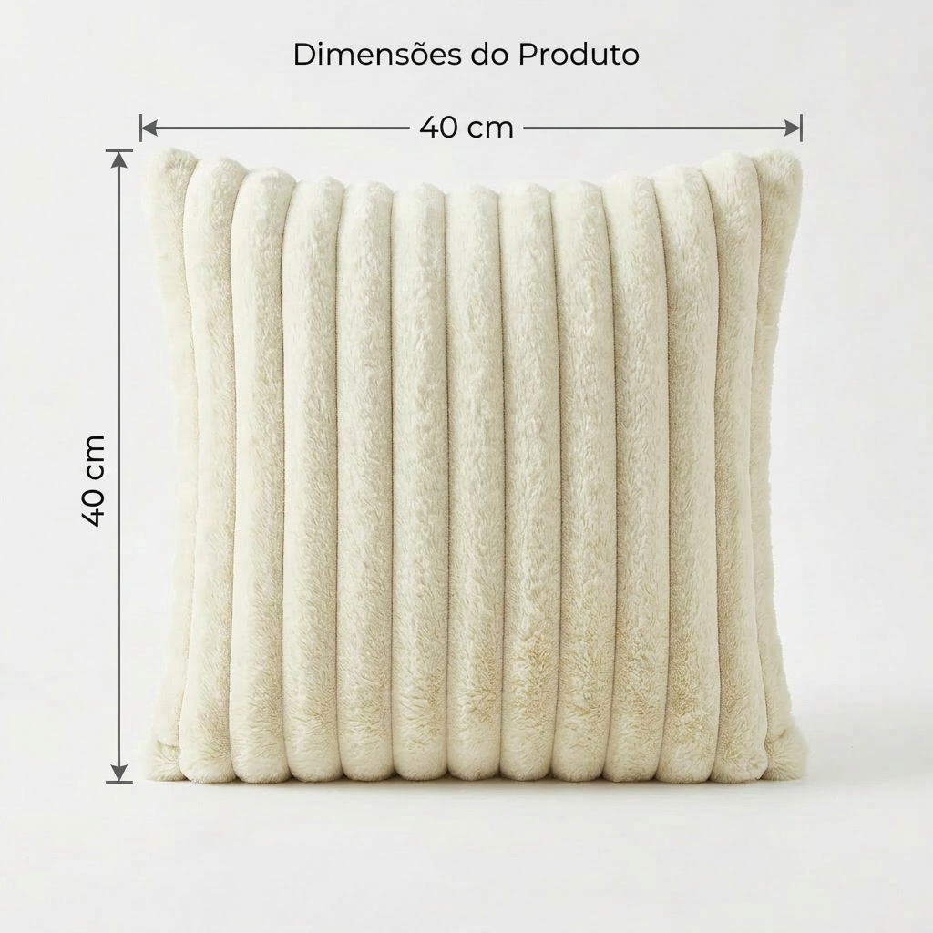 Kit 2 Capas de Almofadas Decorativas Aveludadas | Pelúcia Wave Soft para Sofá e Cama 40×40cm – OKA®
