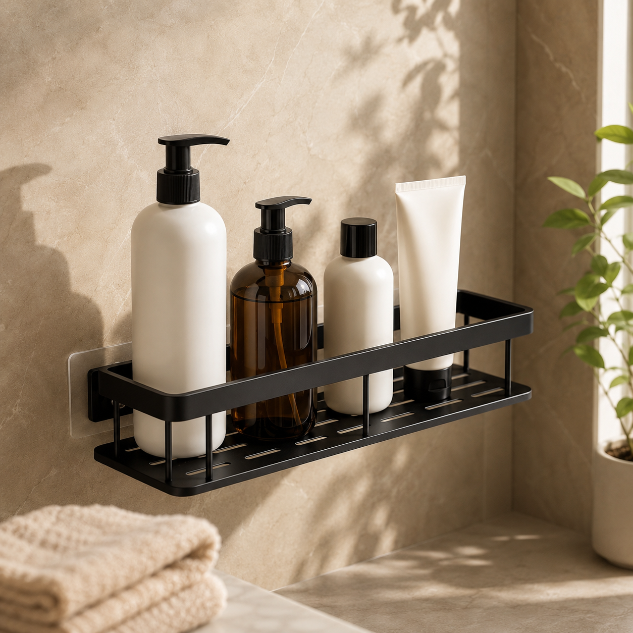 Kit Prateleira Porta Shampoo com Adesivo | Suporte de Canto e Reto para Banheiro – OKA®