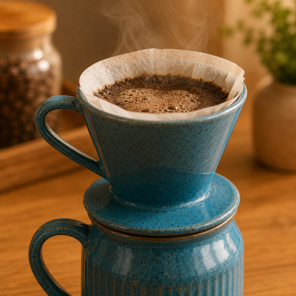 Kit Coador e Jarro em Cerâmica Artesanal | Pour Over para Café Coado em Casa – OKA®